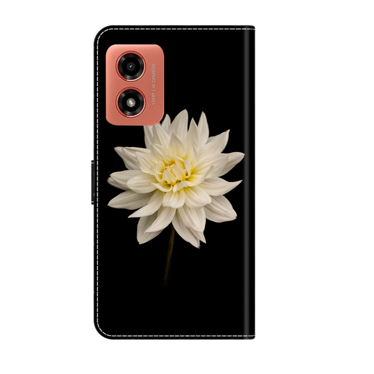 For Motorola Moto G Play 2024 Crystal 3D Shockproof Protective Leather Phone Case(White Flower) - Motorola Cases by PMC TechLife | Online Shopping South Africa | PMC TechLife | Buy Now Pay Later Mobicred