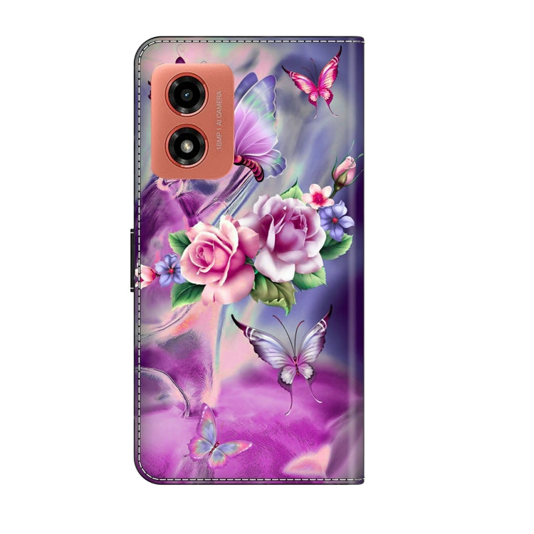 For Motorola Moto G Play 2024 Crystal 3D Shockproof Protective Leather Phone Case(Butterfly) - Motorola Cases by PMC TechLife | Online Shopping South Africa | PMC TechLife | Buy Now Pay Later Mobicred