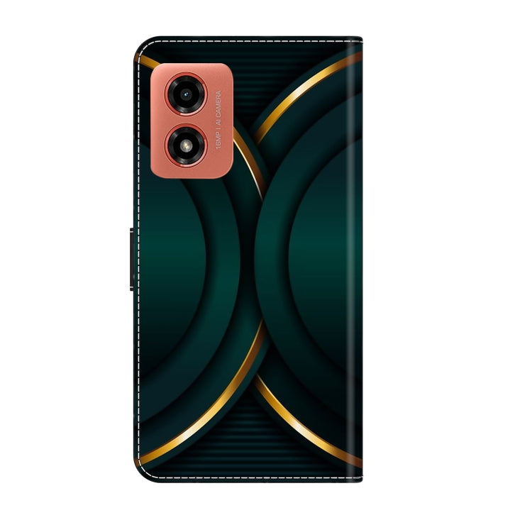 For Motorola Moto G Play 2024 Crystal 3D Shockproof Protective Leather Phone Case(Gold Outline) - Motorola Cases by PMC TechLife | Online Shopping South Africa | PMC TechLife | Buy Now Pay Later Mobicred