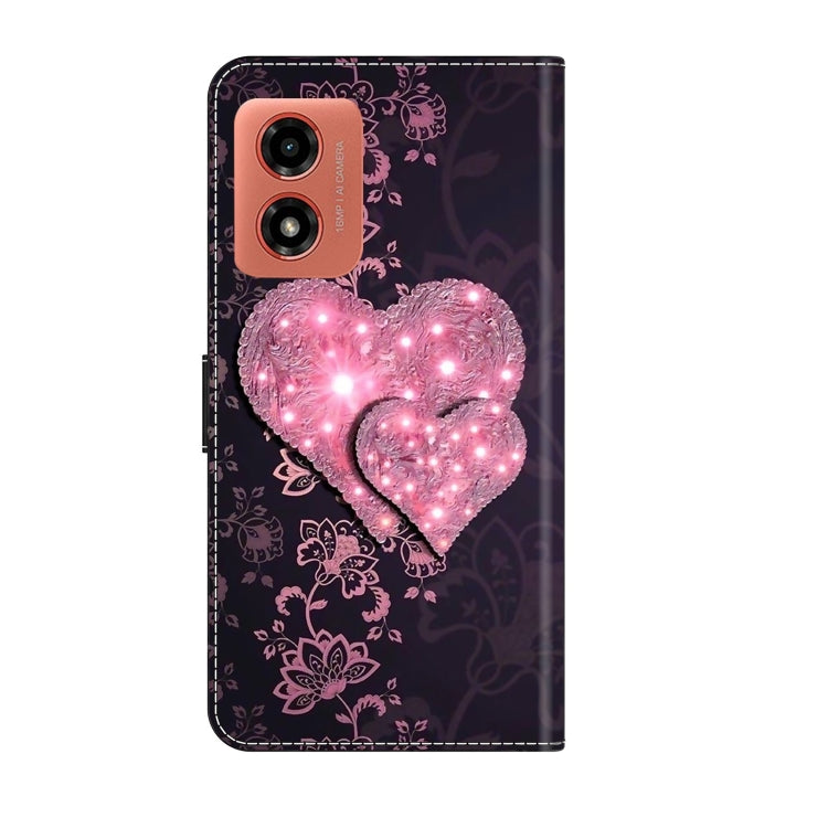 For Motorola Moto G Play 2024 Crystal 3D Shockproof Protective Leather Phone Case(Lace Love) - Motorola Cases by PMC TechLife | Online Shopping South Africa | PMC TechLife | Buy Now Pay Later Mobicred