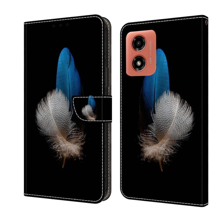 For Motorola Moto G Play 2024 Crystal 3D Shockproof Protective Leather Phone Case(Two Branches) - Motorola Cases by PMC TechLife | Online Shopping South Africa | PMC TechLife | Buy Now Pay Later Mobicred