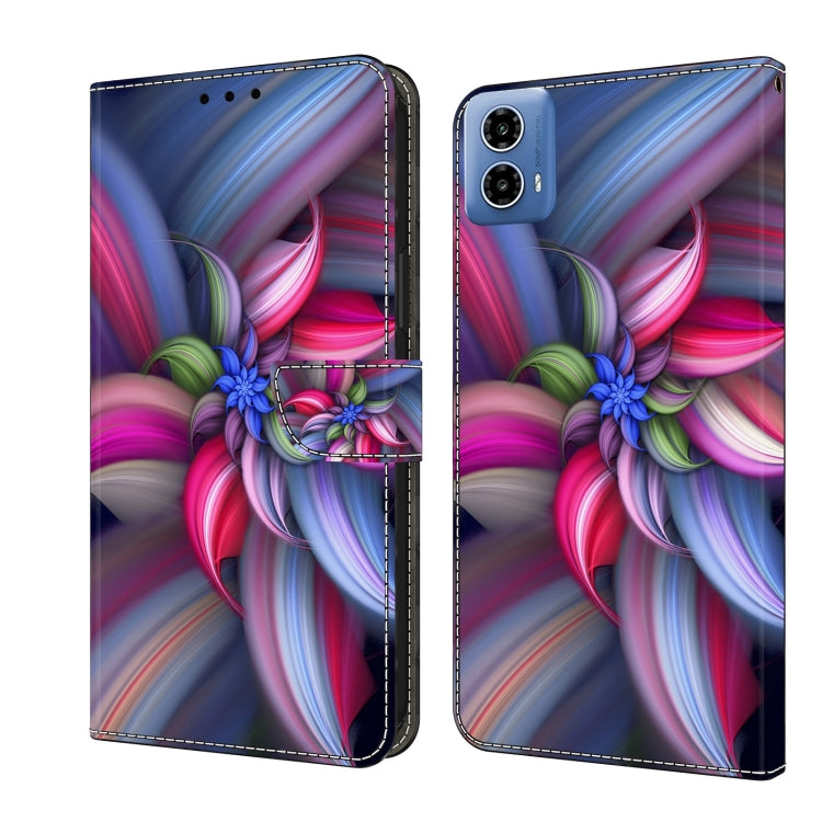 For Motorola Moto G24 Crystal 3D Shockproof Protective Leather Phone Case(Colorful Flower) - free shipping - PMC TechLife - Order now!