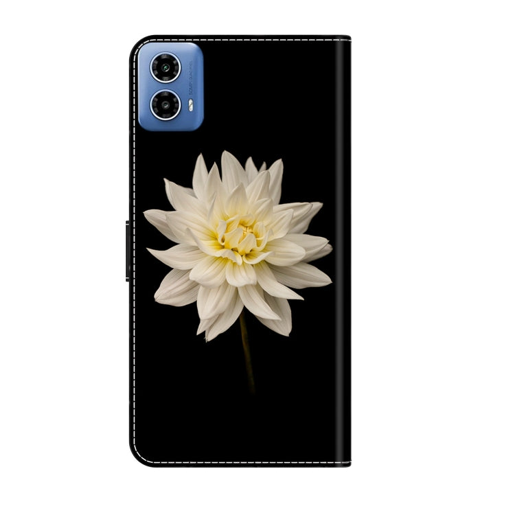 For Motorola Moto G24 Power Crystal 3D Shockproof Protective Leather Phone Case(White Flower) - Motorola Cases by PMC TechLife | Online Shopping South Africa | PMC TechLife | Buy Now Pay Later Mobicred