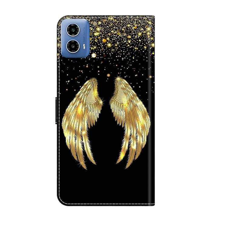 For Motorola Moto G24 Power Crystal 3D Shockproof Protective Leather Phone Case(Golden Wings) - Motorola Cases by PMC TechLife | Online Shopping South Africa | PMC TechLife | Buy Now Pay Later Mobicred