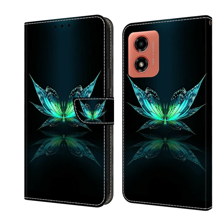 For Motorola Moto G04 Crystal 3D Shockproof Protective Leather Phone Case(Reflection Dutterfly) - Motorola Cases by PMC TechLife | Online Shopping South Africa | PMC TechLife | Buy Now Pay Later Mobicred