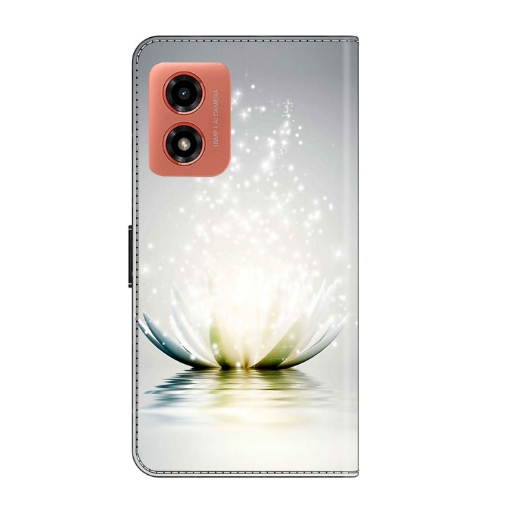 For Motorola Moto G04 Crystal 3D Shockproof Protective Leather Phone Case(Light Lotus) - Motorola Cases by PMC TechLife | Online Shopping South Africa | PMC TechLife | Buy Now Pay Later Mobicred