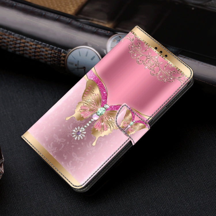 For Motorola Moto G04 Crystal 3D Shockproof Protective Leather Phone Case(Pink Bottom Butterfly) - Motorola Cases by PMC TechLife | Online Shopping South Africa | PMC TechLife | Buy Now Pay Later Mobicred