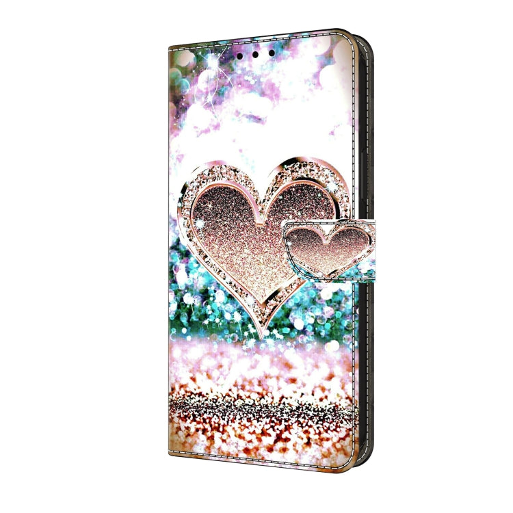 For Motorola Moto G04 Crystal 3D Shockproof Protective Leather Phone Case(Pink Diamond Heart) - Motorola Cases by PMC TechLife | Online Shopping South Africa | PMC TechLife | Buy Now Pay Later Mobicred