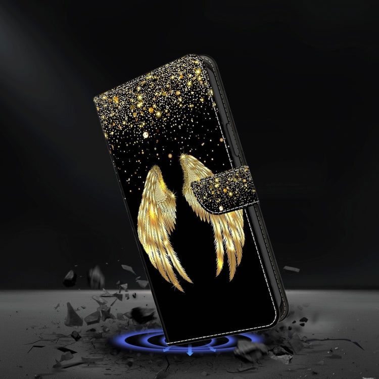 For Motorola Moto G04 Crystal 3D Shockproof Protective Leather Phone Case(Golden Wings) - Motorola Cases by PMC TechLife | Online Shopping South Africa | PMC TechLife | Buy Now Pay Later Mobicred