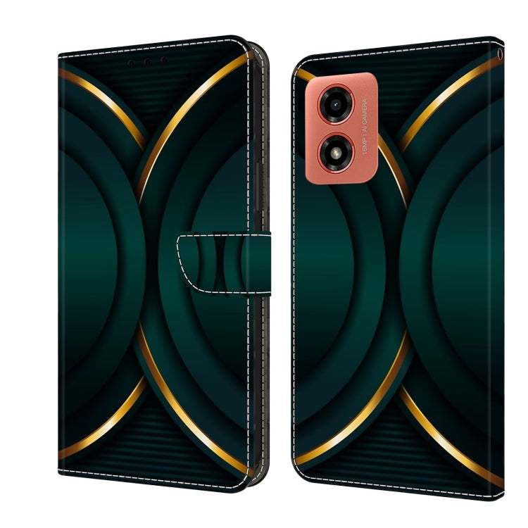For Motorola Moto G04 Crystal 3D Shockproof Protective Leather Phone Case(Gold Outline) - Motorola Cases by PMC TechLife | Online Shopping South Africa | PMC TechLife | Buy Now Pay Later Mobicred