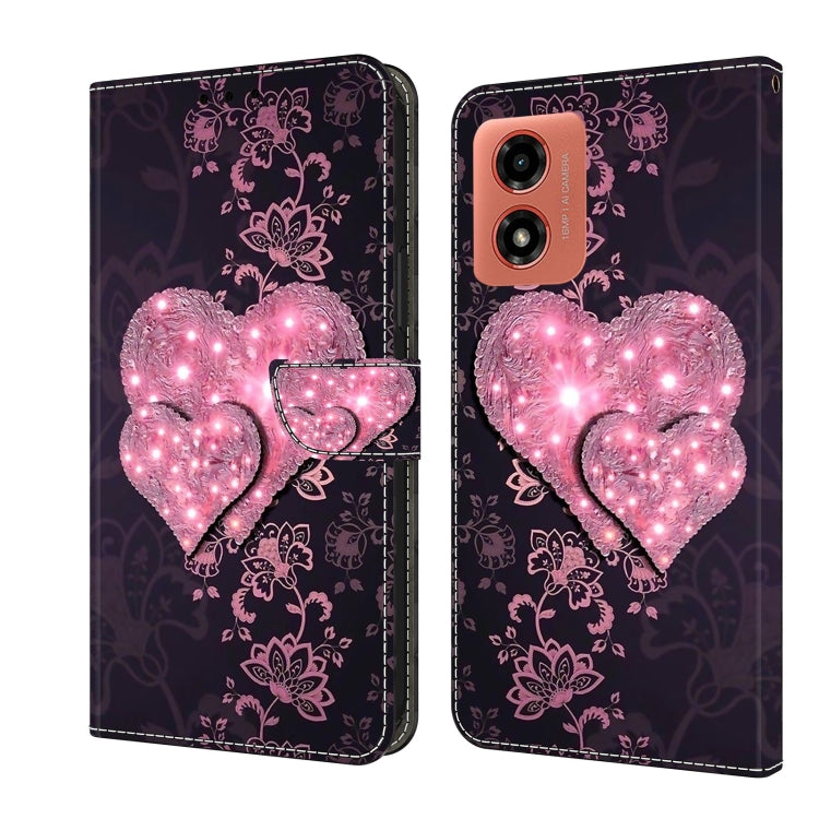 For Motorola Moto G04 Crystal 3D Shockproof Protective Leather Phone Case(Lace Love) - free shipping - PMC TechLife - Order now!
