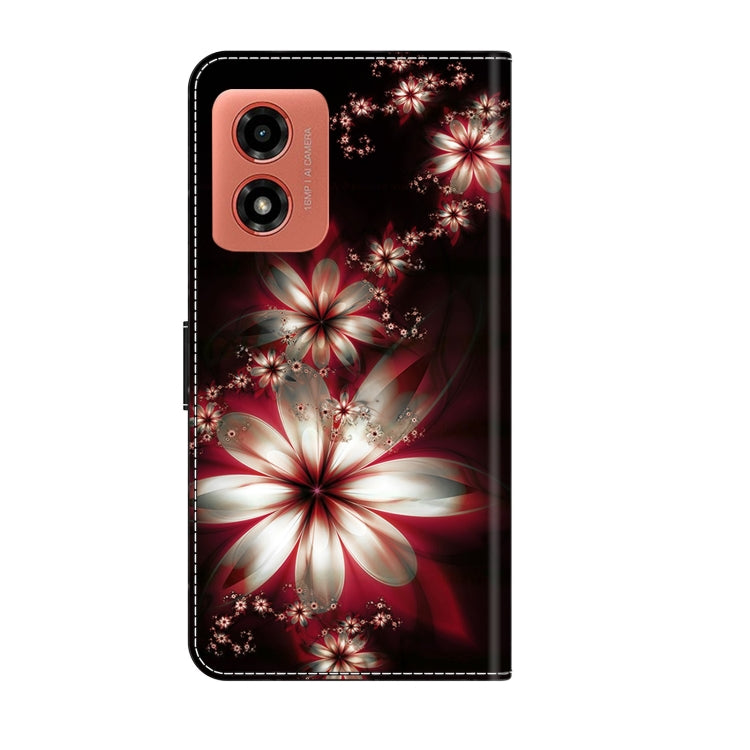 For Motorola Moto G04 Crystal 3D Shockproof Protective Leather Phone Case(Fantastic Flower) - Motorola Cases by PMC TechLife | Online Shopping South Africa | PMC TechLife | Buy Now Pay Later Mobicred