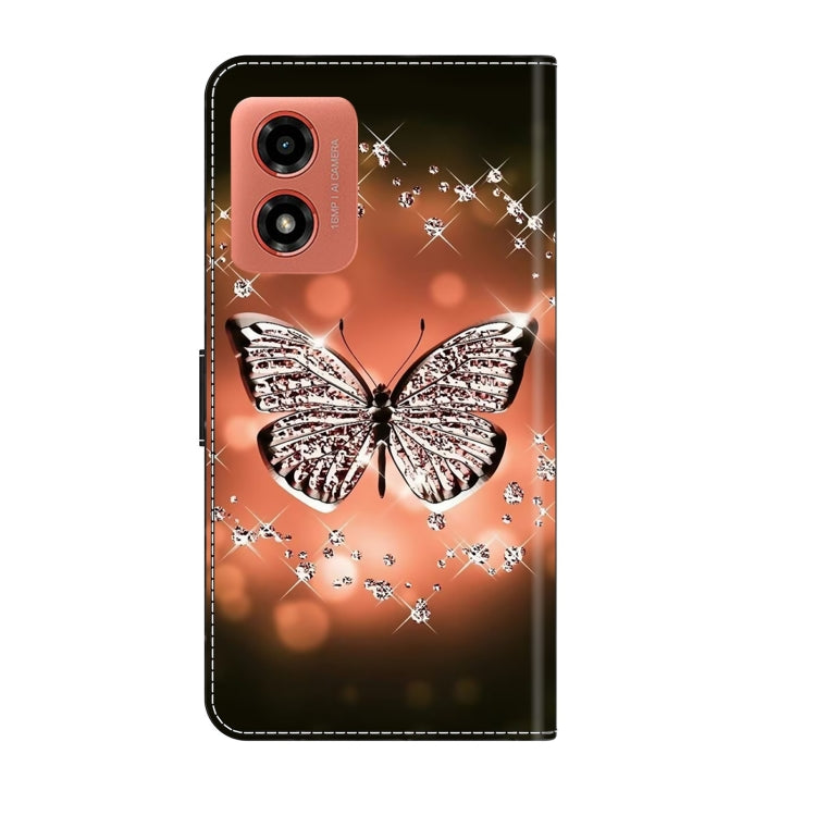 For Motorola Moto G04 Crystal 3D Shockproof Protective Leather Phone Case(Crystal Butterfly) - Motorola Cases by PMC TechLife | Online Shopping South Africa | PMC TechLife | Buy Now Pay Later Mobicred