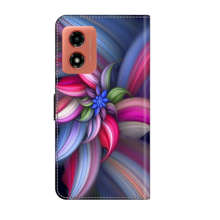 For Motorola Moto G04 Crystal 3D Shockproof Protective Leather Phone Case(Colorful Flower) - Motorola Cases by PMC TechLife | Online Shopping South Africa | PMC TechLife | Buy Now Pay Later Mobicred