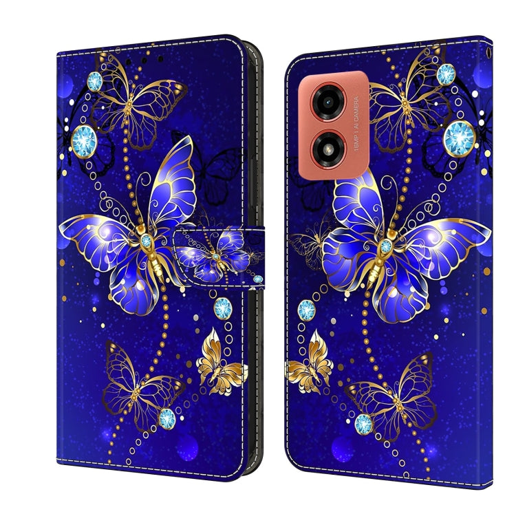 For Motorola Moto G04 Crystal 3D Shockproof Protective Leather Phone Case(Diamond Butterfly) - Motorola Cases by PMC TechLife | Online Shopping South Africa | PMC TechLife | Buy Now Pay Later Mobicred