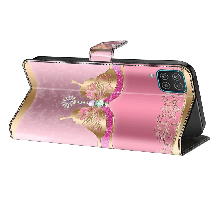 For Motorola Moto G34 Crystal 3D Shockproof Protective Leather Phone Case(Pink Bottom Butterfly) - Motorola Cases by PMC TechLife | Online Shopping South Africa | PMC TechLife | Buy Now Pay Later Mobicred