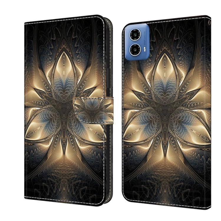 For Motorola Moto G34 Crystal 3D Shockproof Protective Leather Phone Case(Luminous Building) - Motorola Cases by PMC TechLife | Online Shopping South Africa | PMC TechLife | Buy Now Pay Later Mobicred