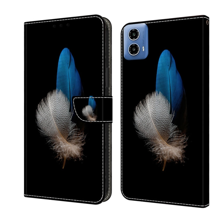 For Motorola Moto G34 Crystal 3D Shockproof Protective Leather Phone Case(Two Branches) - Motorola Cases by PMC TechLife | Online Shopping South Africa | PMC TechLife | Buy Now Pay Later Mobicred