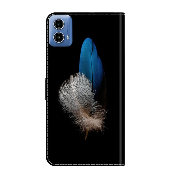 For Motorola Moto G34 Crystal 3D Shockproof Protective Leather Phone Case(Two Branches) - Motorola Cases by PMC TechLife | Online Shopping South Africa | PMC TechLife | Buy Now Pay Later Mobicred