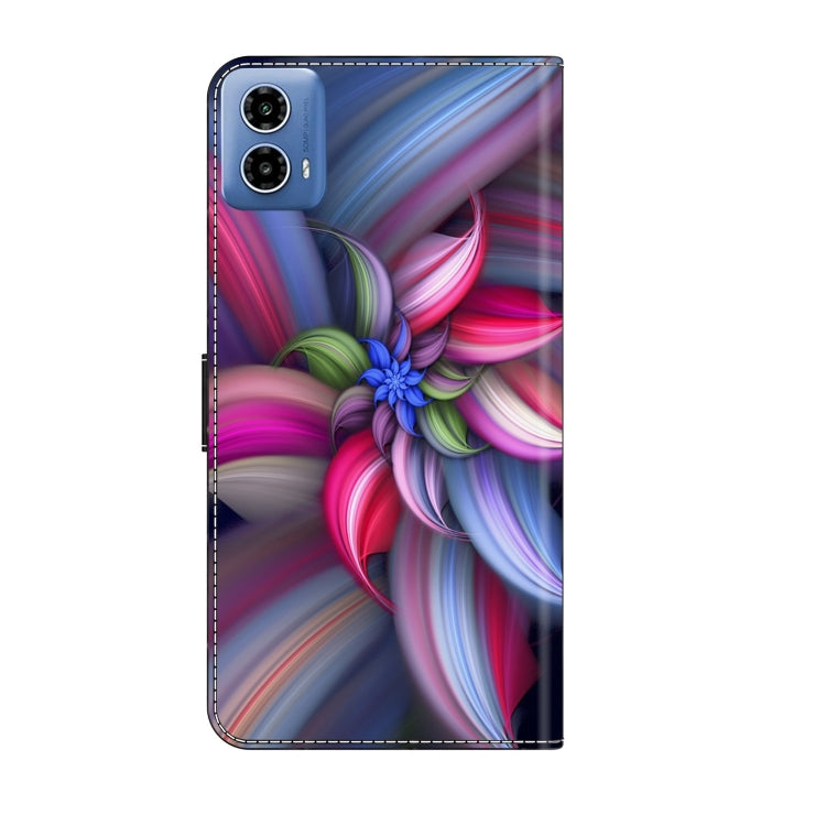 For Motorola Moto G34 Crystal 3D Shockproof Protective Leather Phone Case(Colorful Flower) - Motorola Cases by PMC TechLife | Online Shopping South Africa | PMC TechLife | Buy Now Pay Later Mobicred