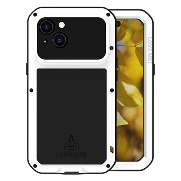 For iPhone 15 LOVE MEI Metal Shockproof Life Waterproof Dustproof Phone Case(White) - free shipping - PMC TechLife - Order now!