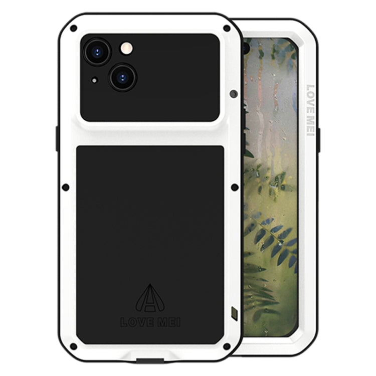 For iPhone 15 Plus LOVE MEI Metal Shockproof Life Waterproof Dustproof Phone Case(White) - free shipping - PMC TechLife - Order now!
