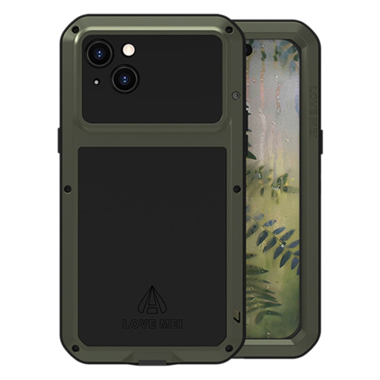 For iPhone 15 Plus LOVE MEI Metal Shockproof Life Waterproof Dustproof Phone Case(Army Green) - free shipping - PMC TechLife - Order now!