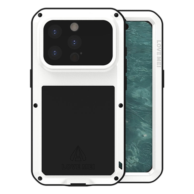 For iPhone 15 Pro LOVE MEI Metal Shockproof Life Waterproof Dustproof Phone Case(White) - iPhone 15 Pro Cases by LOVE MEI | Online Shopping South Africa | PMC TechLife | Buy Now Pay Later Mobicred