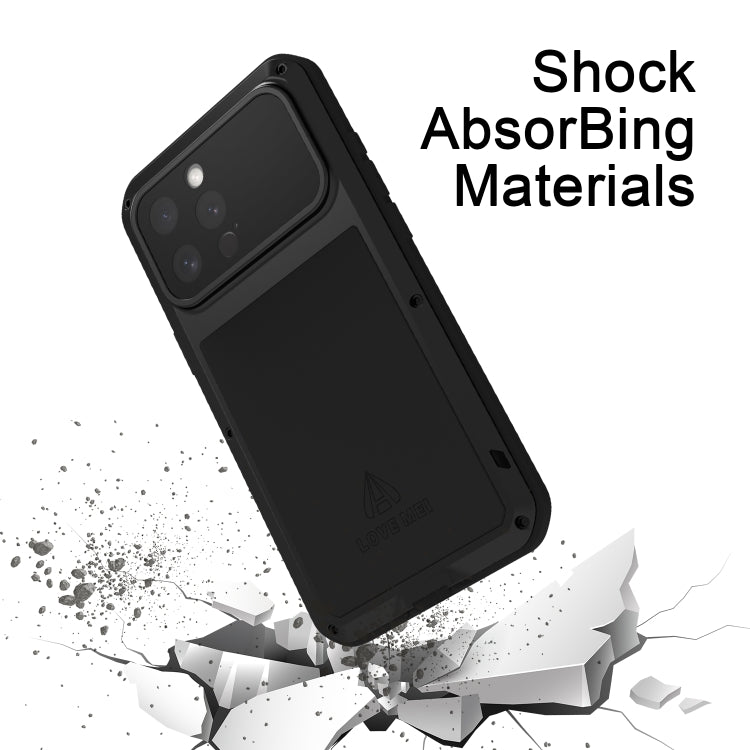 For iPhone 16 Pro LOVE MEI Metal Shockproof Life Waterproof Dustproof Phone Case(White) - free shipping - PMC Jewellery - Order now!