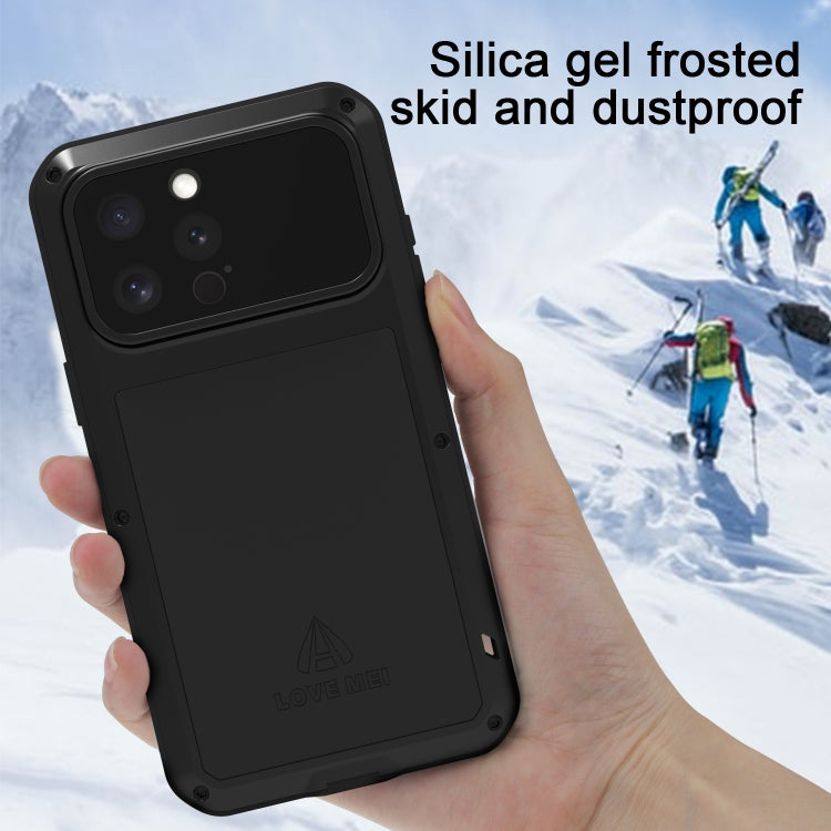 For iPhone 16 Pro LOVE MEI Metal Shockproof Life Waterproof Dustproof Phone Case(White) - free shipping - PMC Jewellery - Order now!