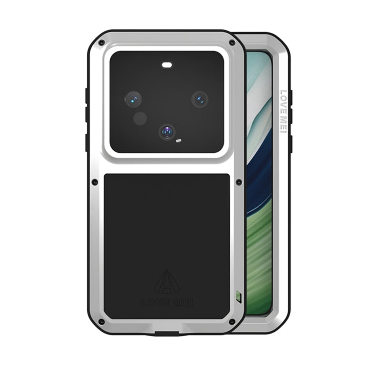 For Huawei Mate 60 LOVE MEI Metal Shockproof Life Waterproof Dustproof Phone Case(Silver) - Huawei Cases by LOVE MEI | Online Shopping South Africa | PMC TechLife | Buy Now Pay Later Mobicred