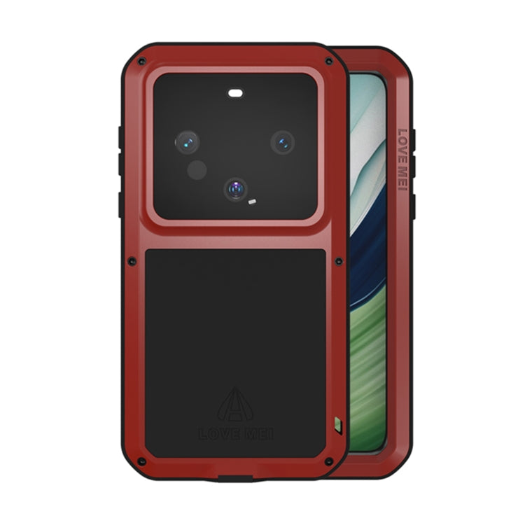 For Huawei Mate 60 LOVE MEI Metal Shockproof Life Waterproof Dustproof Phone Case(Red) - Huawei Cases by LOVE MEI | Online Shopping South Africa | PMC TechLife | Buy Now Pay Later Mobicred