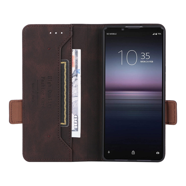 For Sony Xperia 1 VI 2024 Magnetic Clasp Leather Phone Case(Brown) - Sony Cases by PMC Jewellery | Online Shopping South Africa | PMC Jewellery | Buy Now Pay Later Mobicred