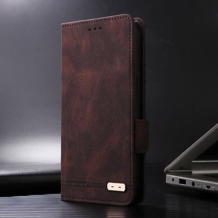 For Sony Xperia 10 VI 2024 Magnetic Clasp Leather Phone Case(Brown) - Sony Cases by PMC Jewellery | Online Shopping South Africa | PMC Jewellery | Buy Now Pay Later Mobicred