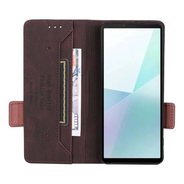 For Sony Xperia 10 VI 2024 Magnetic Clasp Leather Phone Case(Brown) - Sony Cases by PMC Jewellery | Online Shopping South Africa | PMC Jewellery | Buy Now Pay Later Mobicred