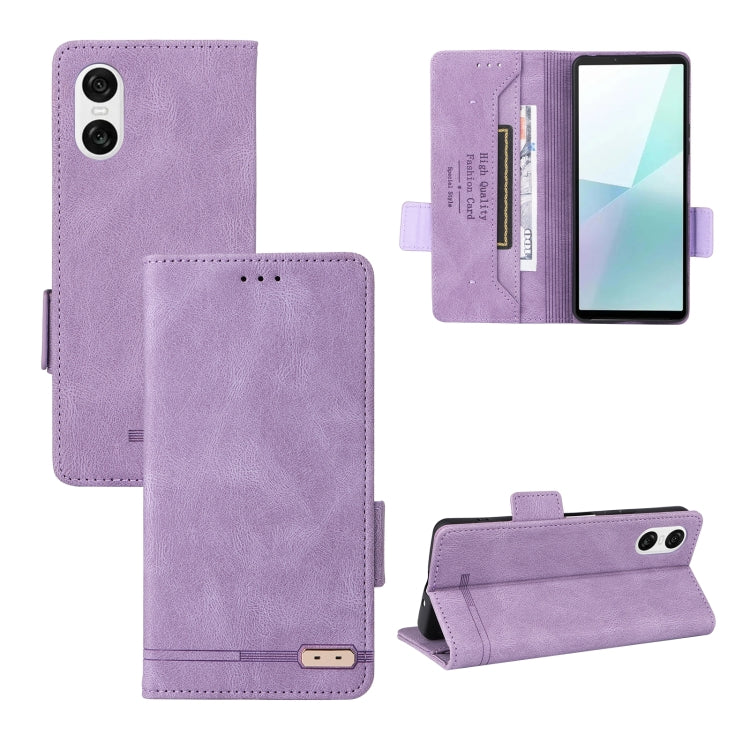 For Sony Xperia 10 VI 2024 Magnetic Clasp Leather Phone Case(Purple) - Sony Cases by PMC Jewellery | Online Shopping South Africa | PMC Jewellery | Buy Now Pay Later Mobicred