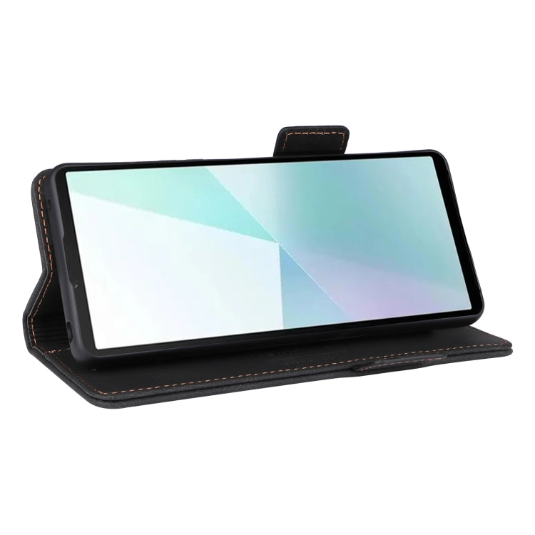 For Sony Xperia 10 VI 2024 Magnetic Clasp Leather Phone Case(Black) - Sony Cases by PMC Jewellery | Online Shopping South Africa | PMC Jewellery | Buy Now Pay Later Mobicred