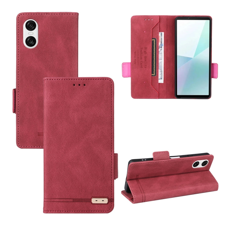 For Sony Xperia 10 VI 2024 Magnetic Clasp Leather Phone Case(Red) - Sony Cases by PMC Jewellery | Online Shopping South Africa | PMC Jewellery | Buy Now Pay Later Mobicred