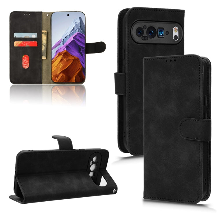For Google Pixel 9 Pro Skin Feel Magnetic Flip Leather Phone Case(Black) - Google Cases by PMC TechLife | Online Shopping South Africa | PMC TechLife | Buy Now Pay Later Mobicred