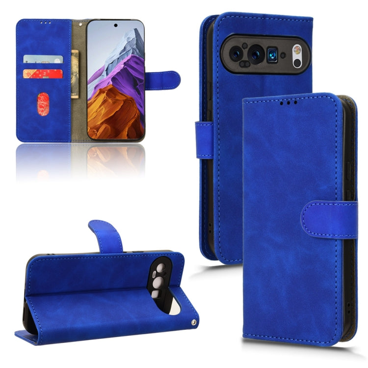 For Google Pixel 9 Pro Skin Feel Magnetic Flip Leather Phone Case(Blue) - Google Cases by PMC TechLife | Online Shopping South Africa | PMC TechLife | Buy Now Pay Later Mobicred