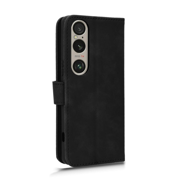 For Sony Xperia 1 VI 2024 Skin Feel Magnetic Flip Leather Phone Case(Black) - Sony Cases by PMC Jewellery | Online Shopping South Africa | PMC Jewellery | Buy Now Pay Later Mobicred