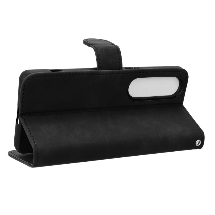 For Sony Xperia 1 VI 2024 Skin Feel Magnetic Flip Leather Phone Case(Black) - Sony Cases by PMC Jewellery | Online Shopping South Africa | PMC Jewellery | Buy Now Pay Later Mobicred