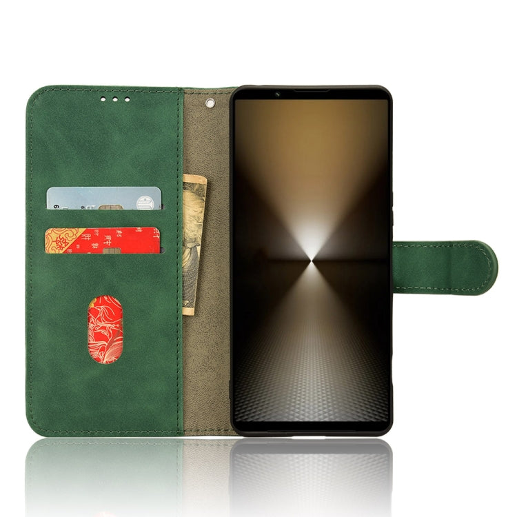 For Sony Xperia 1 VI 2024 Skin Feel Magnetic Flip Leather Phone Case(Green) - Sony Cases by PMC Jewellery | Online Shopping South Africa | PMC Jewellery | Buy Now Pay Later Mobicred