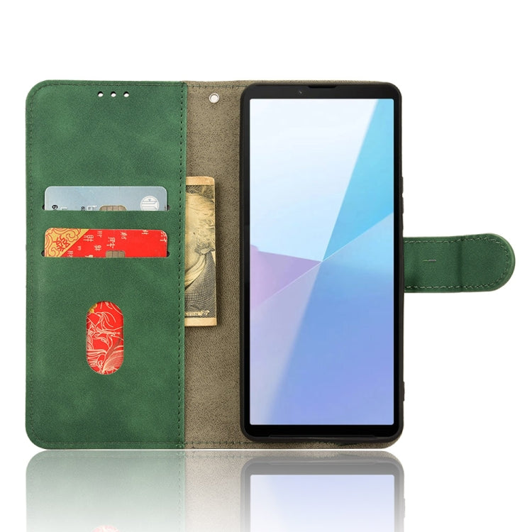 For Sony Xperia 10 VI 2024 Skin Feel Magnetic Flip Leather Phone Case(Green) - Sony Cases by PMC Jewellery | Online Shopping South Africa | PMC Jewellery | Buy Now Pay Later Mobicred