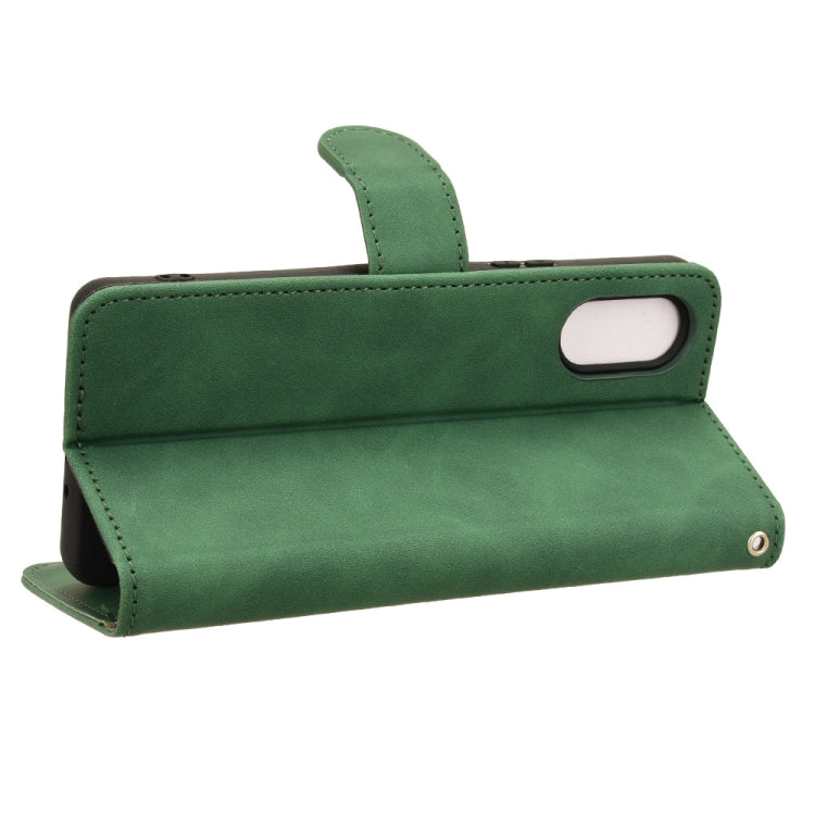 For Sony Xperia 10 VI 2024 Skin Feel Magnetic Flip Leather Phone Case(Green) - Sony Cases by PMC Jewellery | Online Shopping South Africa | PMC Jewellery | Buy Now Pay Later Mobicred