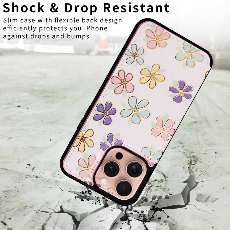 For iPhone 16 Pro Printed Double Buckle RFID Anti-theft Phone Case(Blossoming Flowers) - iPhone 16 Pro Cases by PMC TechLife | Online Shopping South Africa | PMC TechLife | Buy Now Pay Later Mobicred