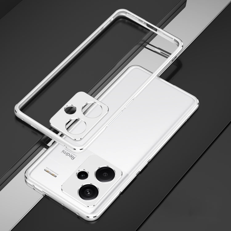 For Xiaomi Redmi Note 13 Pro+ Aurora Series Lens Protector + Metal Frame Phone Case(Silver) - Note 13 Pro+ Cases by PMC TechLife | Online Shopping South Africa | PMC TechLife | Buy Now Pay Later Mobicred
