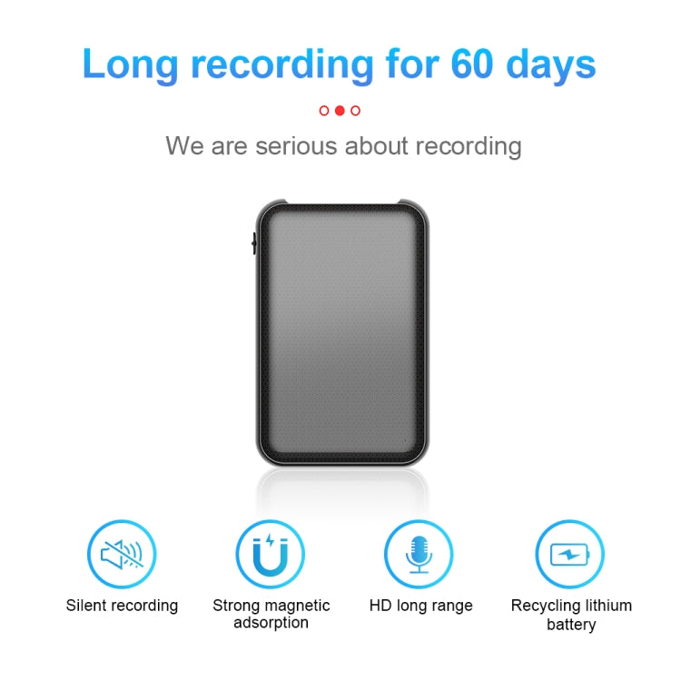 JNN Q75 Magnetic Power Bank Smart Voice Recorder, Memory:64GB(Black) - Recording Pen by JNN | Online Shopping South Africa | PMC TechLife | Buy Now Pay Later Mobicred