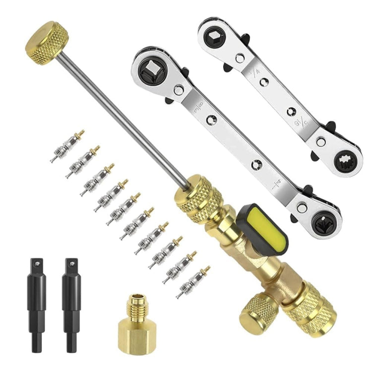 15pcs / Set Air Conditioning Valve Core Disassembly Tool with Rrepair Wrench & Valve Core - Air Conditioning System by PMC TechLife | Online Shopping South Africa | PMC TechLife | Buy Now Pay Later Mobicred