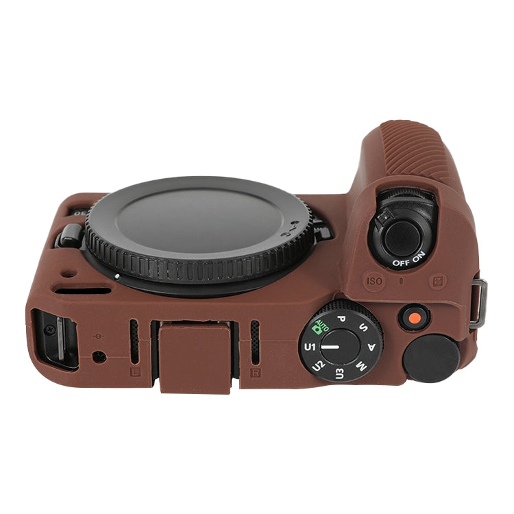 For Nikon Z 30 Soft Silicone Protective Case with Lens Cover(Coffee) - Protective Case by PMC TechLife | Online Shopping South Africa | PMC TechLife | Buy Now Pay Later Mobicred